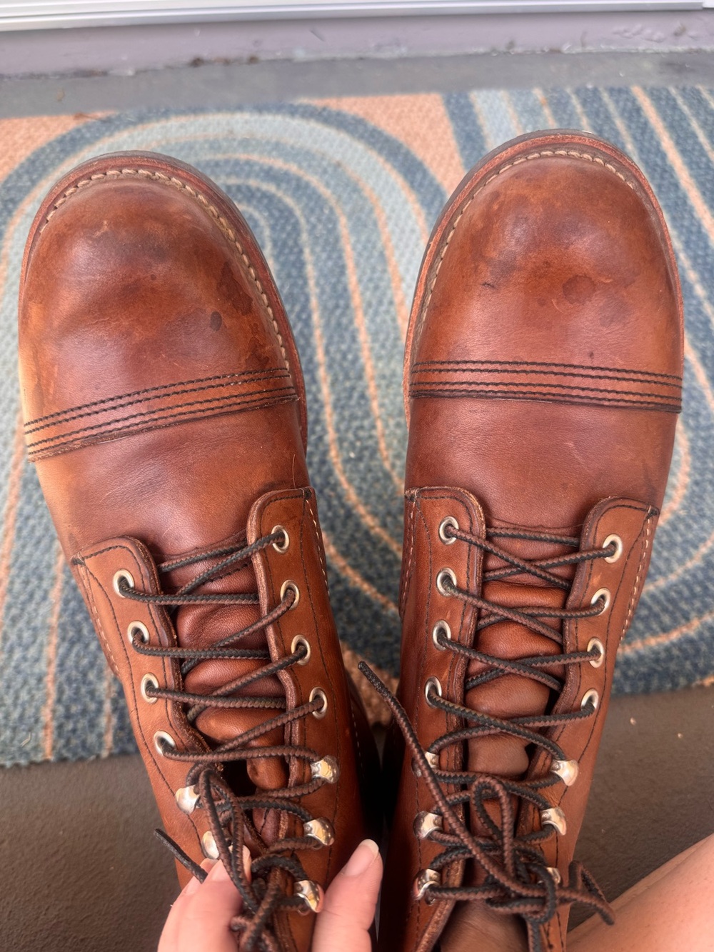 Red Wing Shoes Brown Leather Lace-Up Cap-Toe Boots size 10 - Picture 7 of 9